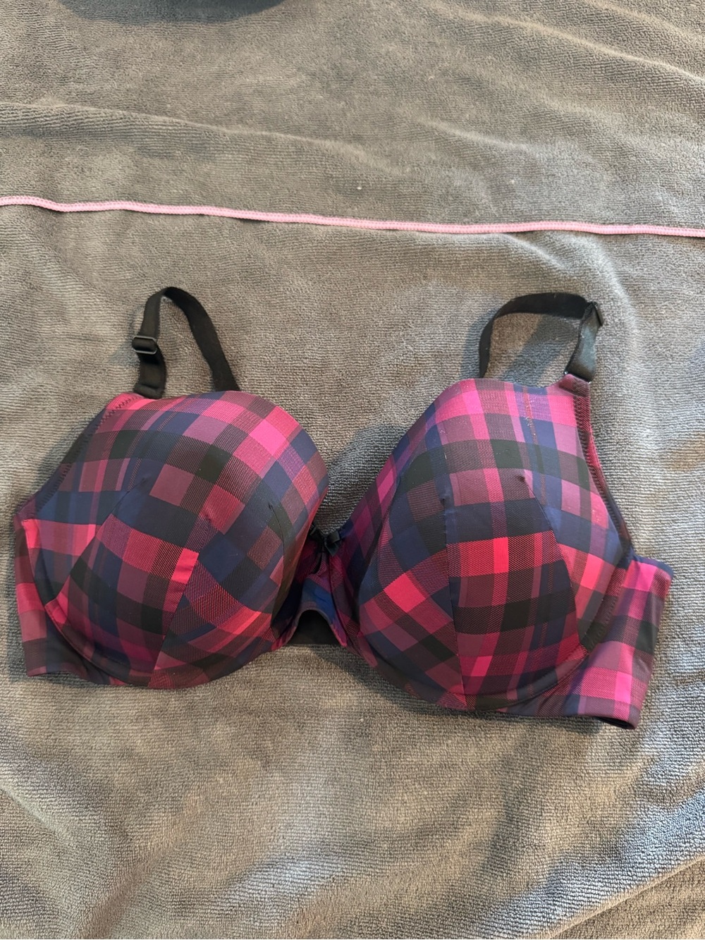 Torrid 360 Back smoothing lightly lined T-shirt bra- plaid 40D